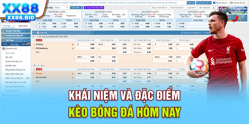 Khái niệm và đặc điểm kèo bóng đá hôm nay